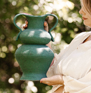 Teal 'Urn' Vase